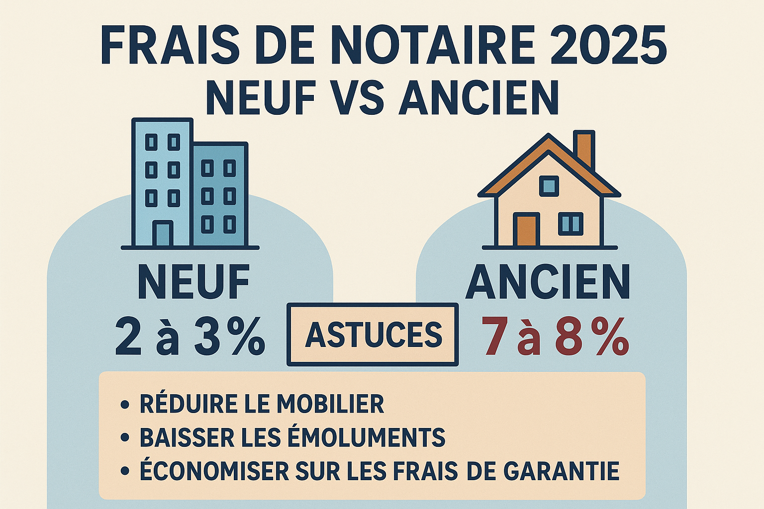 Frais de notaire 2025 : neuf vs ancien (+ astuces)